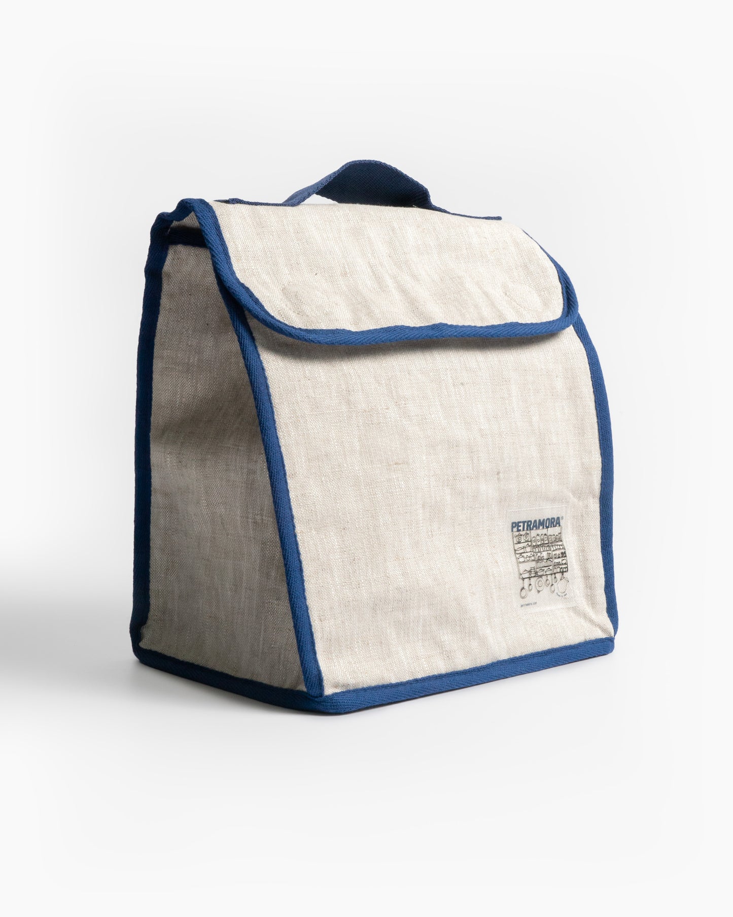 Bolsa lino beige/azul