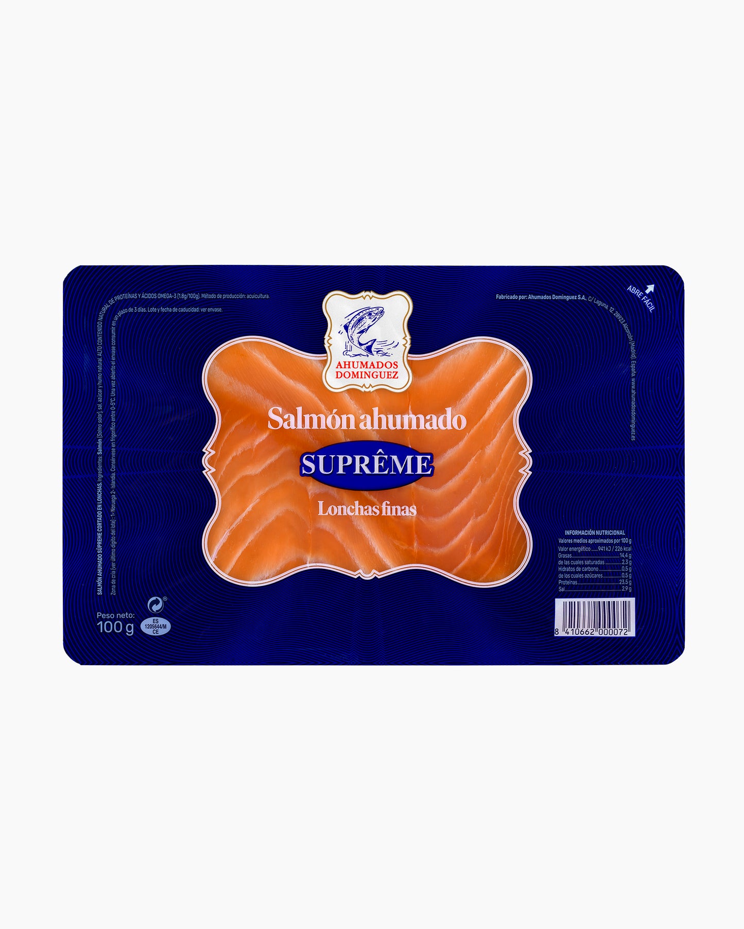 Salmón ahumado Supréme Ahumados Dominguez 100 g