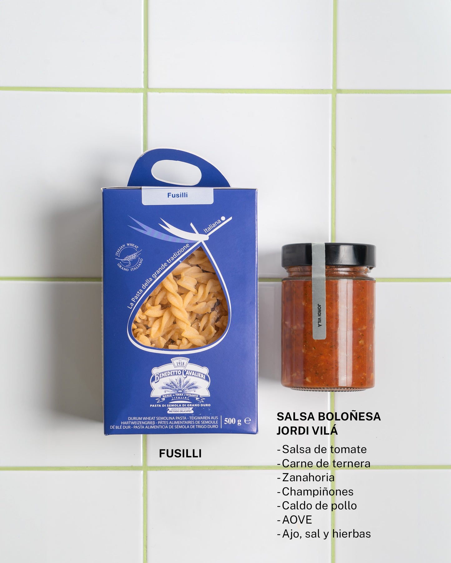 Fusilli boloñesa