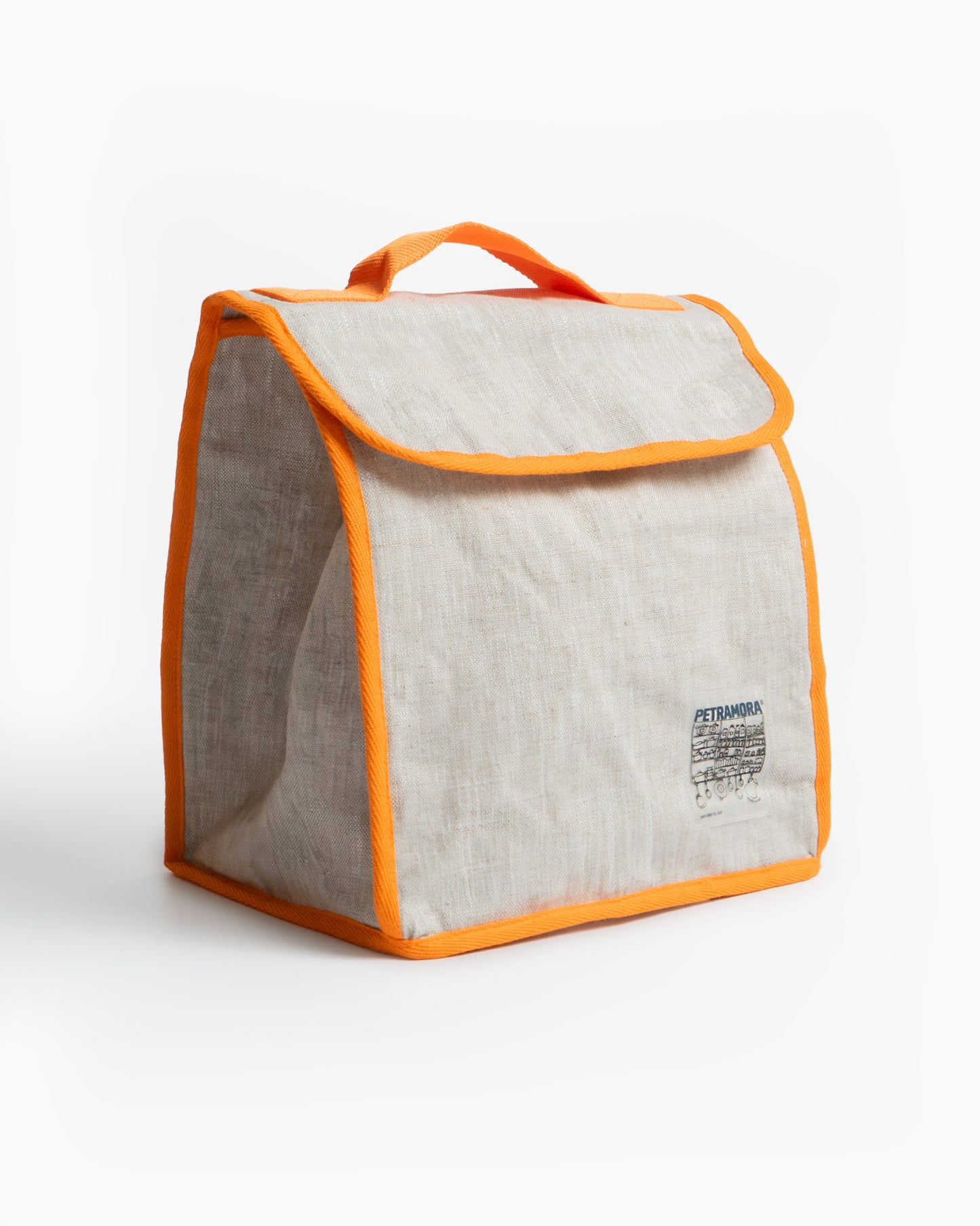 Bolsa lino beige/naranja