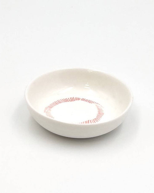 Bowl mini blanco y rayas rojas