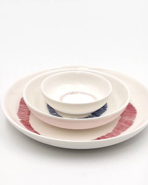Bowl mini blanco y rayas rojas