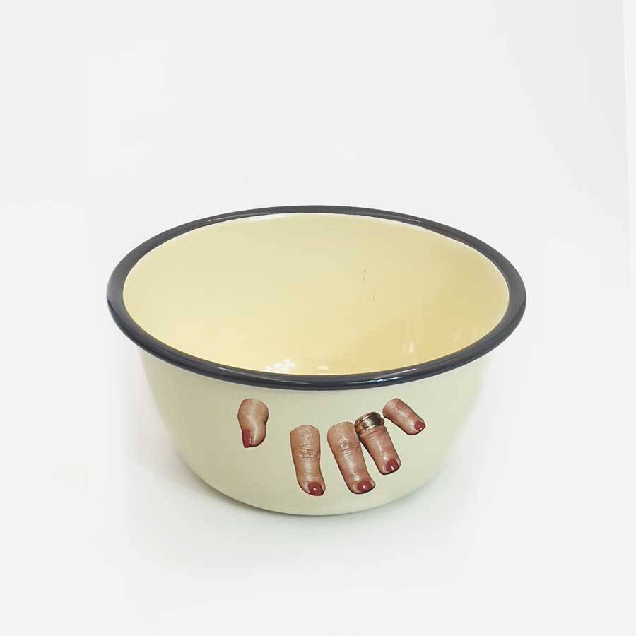 Tazón de esmalte Dedos