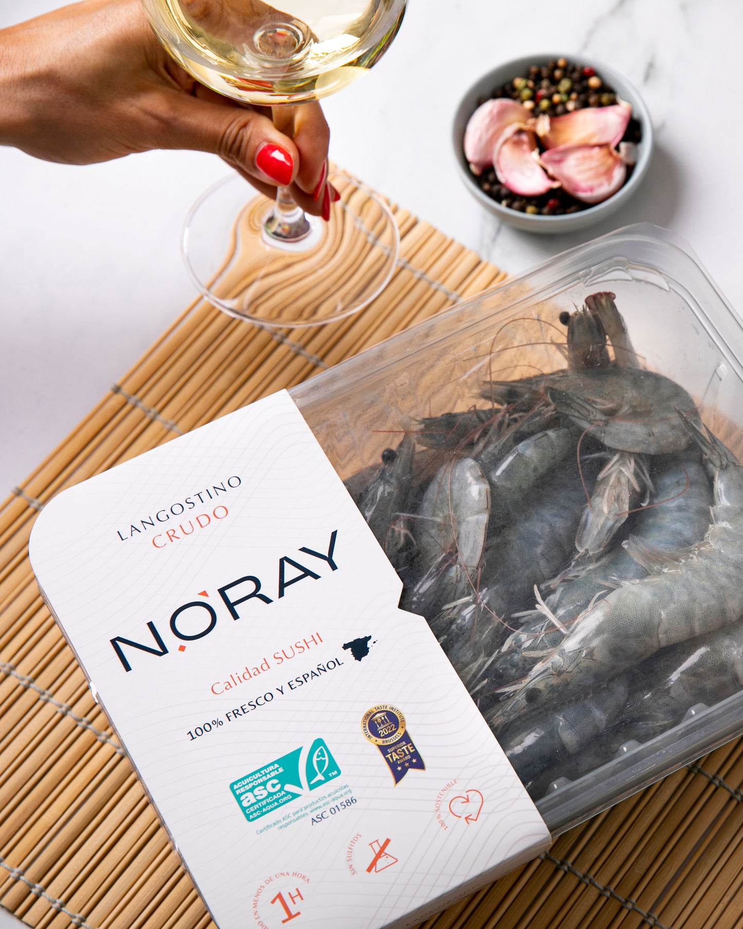 langostino crudo noray