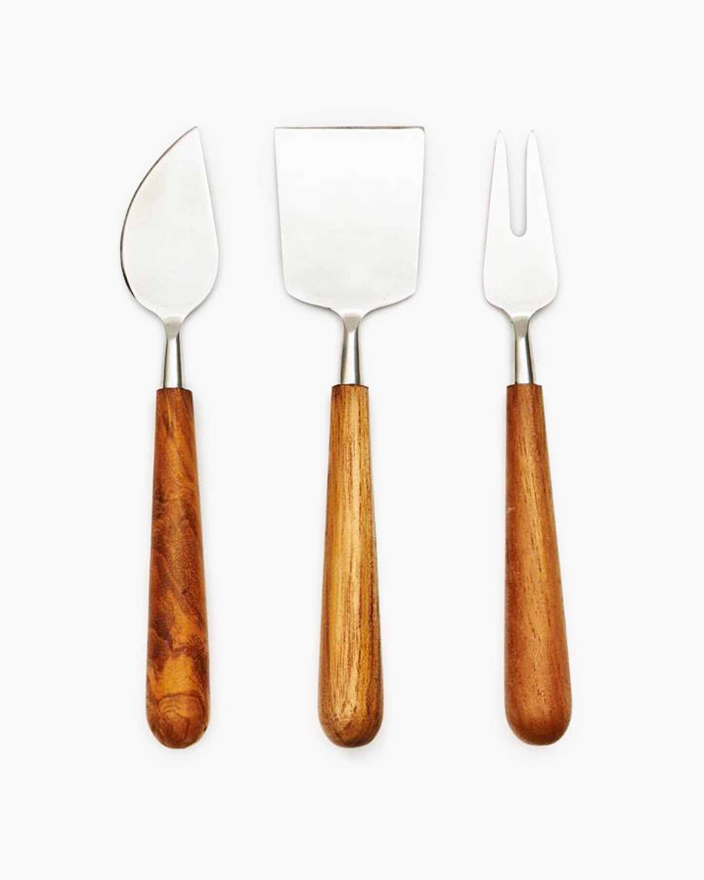 Set 3 cuchillos queso teca