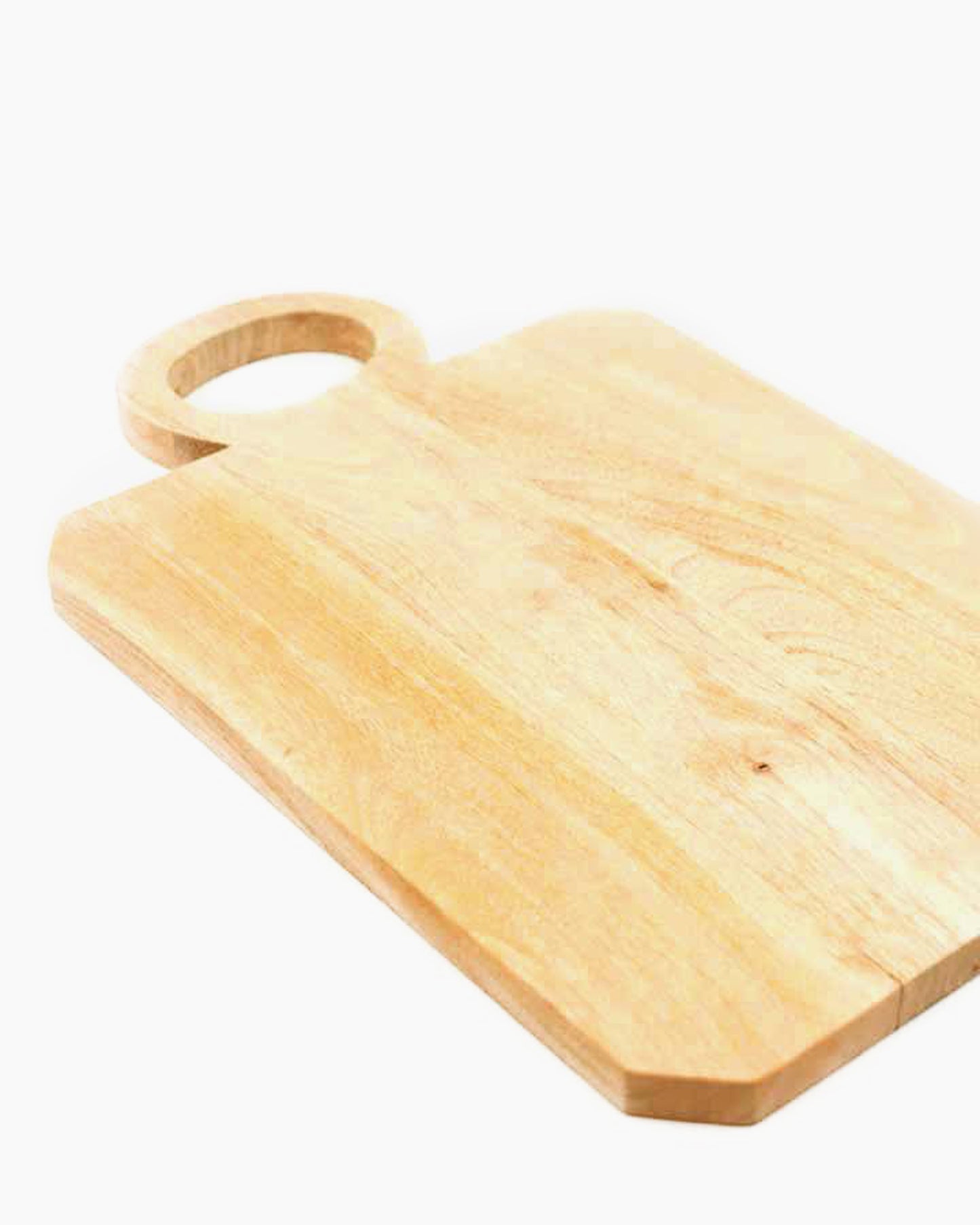 Tablero de madera con mango y asas redondas