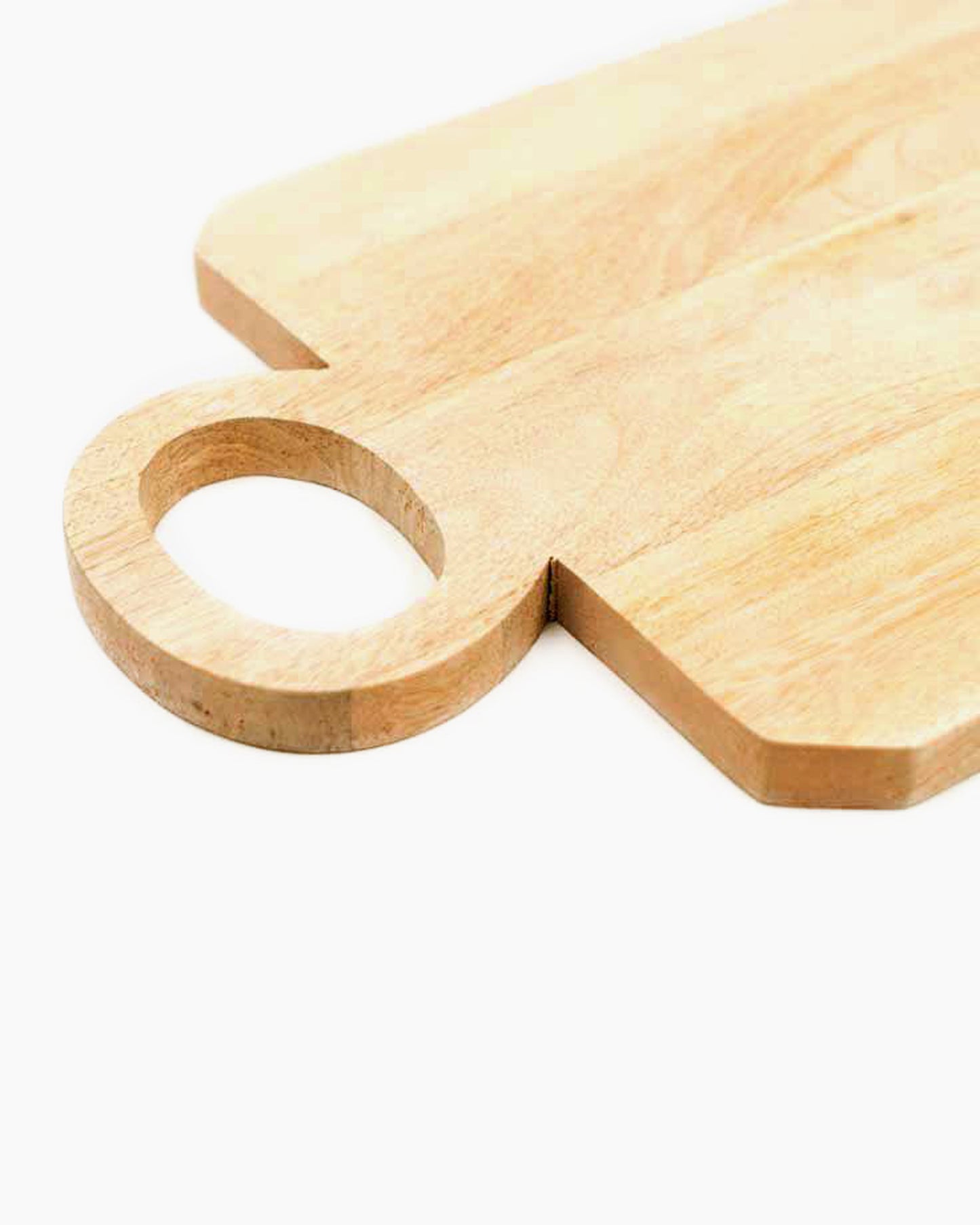 Tablero de madera con mango y asas redondas
