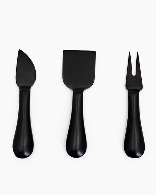 Set de queso negro acero inoxidable