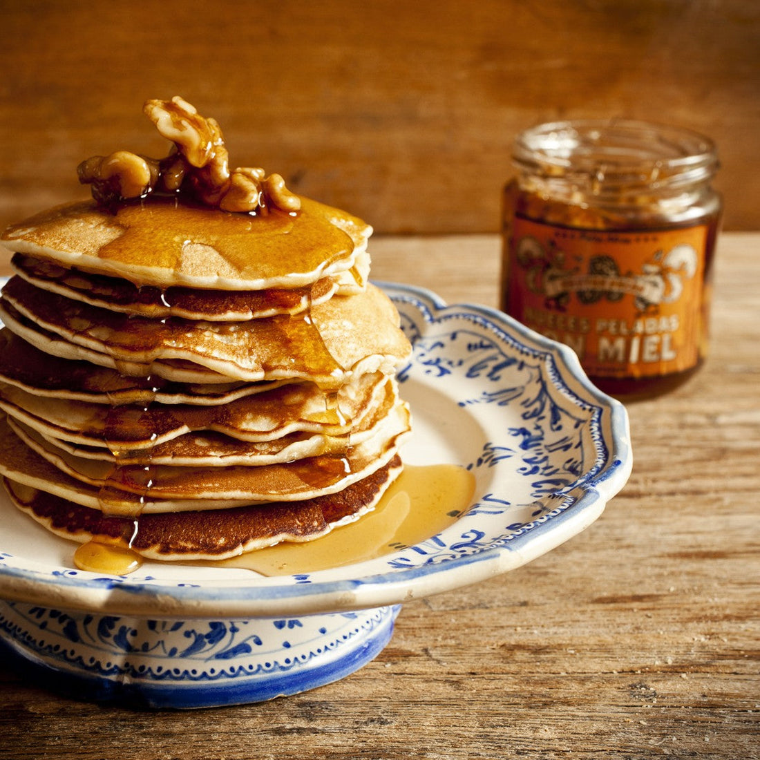 tortitas con miel y nueces