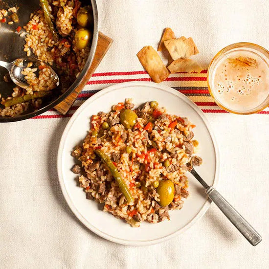 Arroz con ternera y verduras