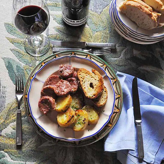 butifarra blanca con patatas asadas