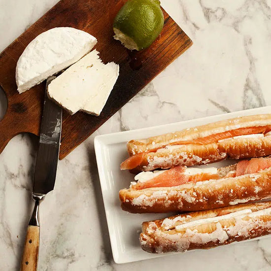 Fartóns con salmón y queso