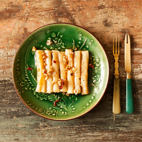 puerros a la plancha con vinagreta