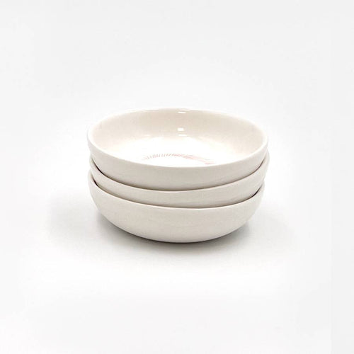 Bowl mini blanco y rayas rojas