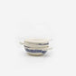 Plato aperitivo blanco con rayas azules