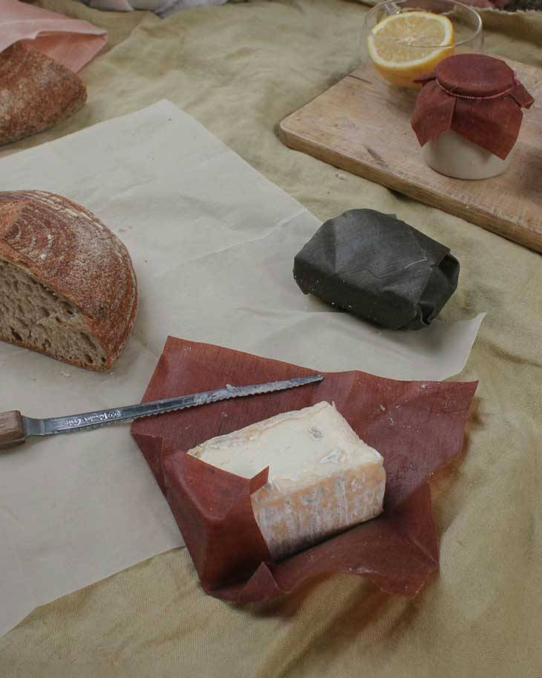 Envoltorios de alimento de lino encerado